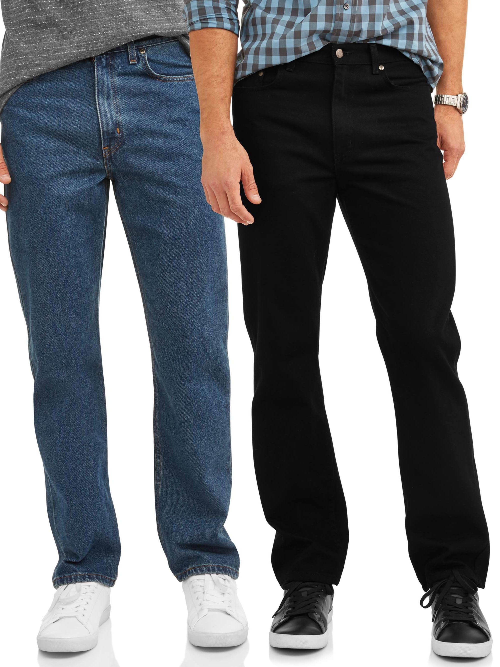 George Men's Relaxed Fit 100% Cotton Jeans, 2-Pack, Sizes 32-38