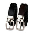 thumbnail image 1 of George Men's Reversible Black to Brown Braided Belt With Big & Tall Sizes, 1 of 6