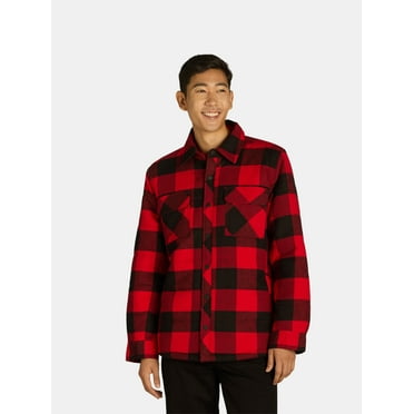 George Men's & Big Men's Fleece Lined Flannel Shirt Jacket, Sizes S-3XL