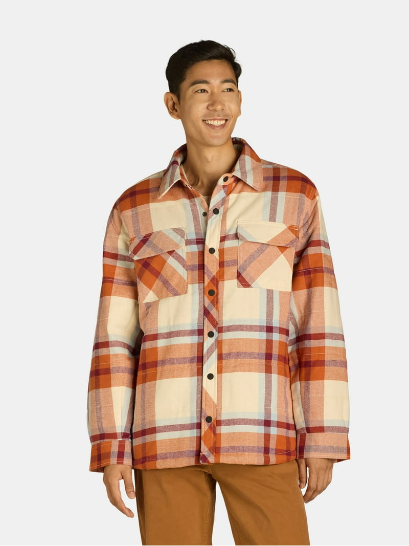 George men's Fleece Lined Flannel Shirt Jacket