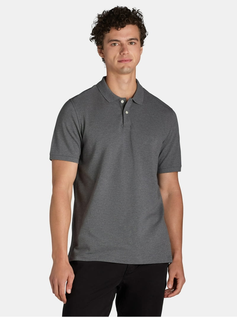 George Men's and Big Men's Pique Polo Shirt with Short Sleeves