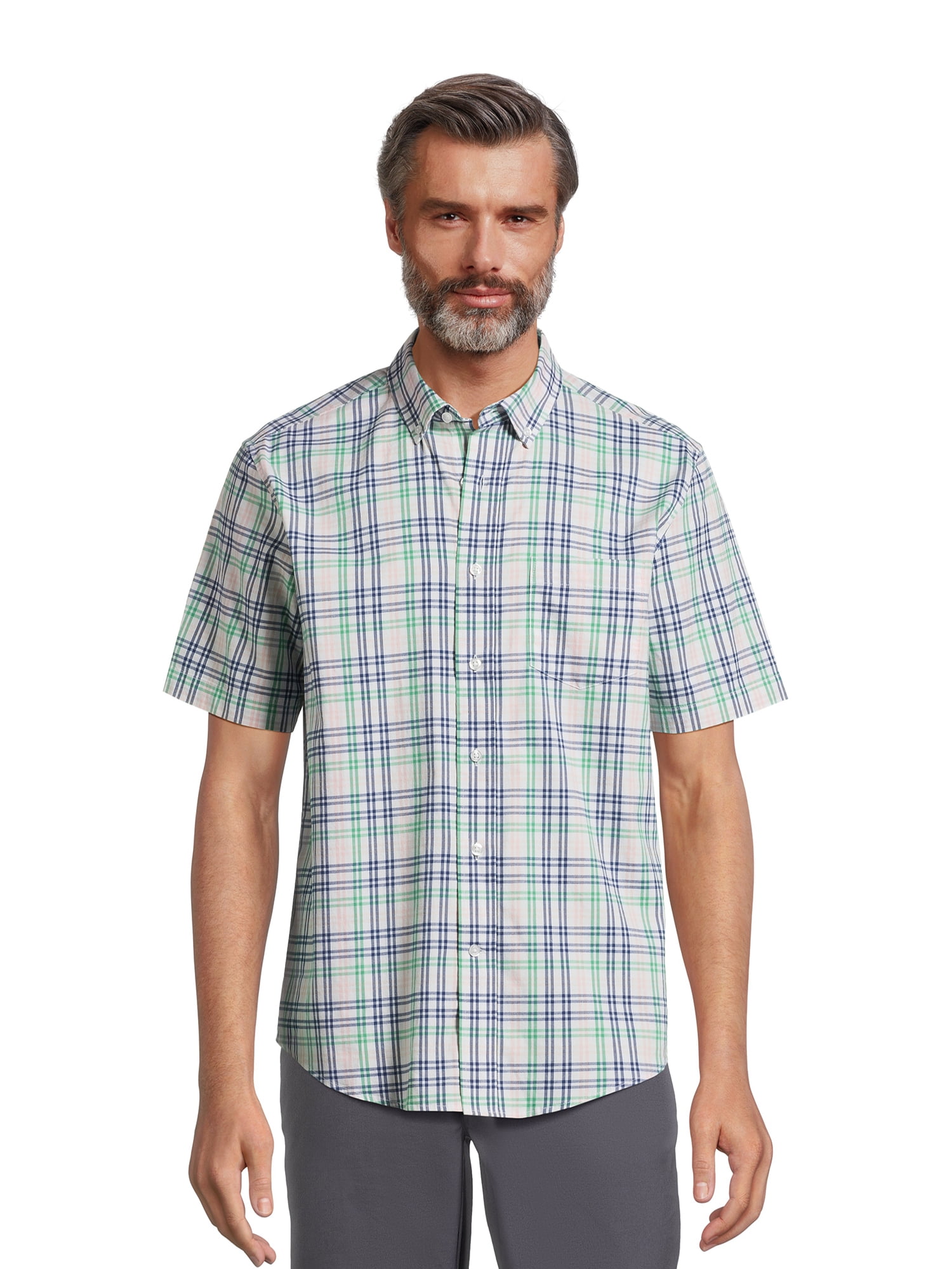 George Men's Short Sleeve Poplin Shirt - Walmart.com