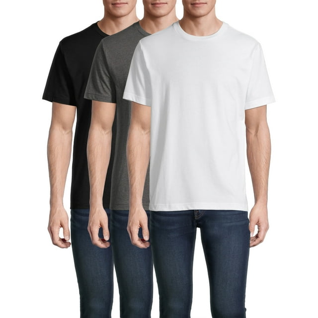 George Men's Short Sleeve Solid Crewneck T-Shirt, 3-Pack