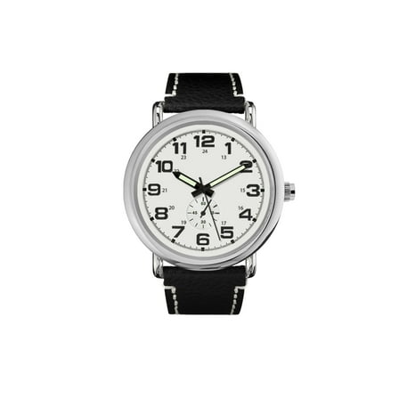 George Men's Silver Tone Round Watch with Easy Read Dial
