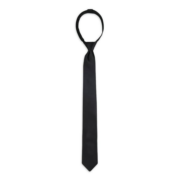 George Men's Skinny Zipper Tie, Black