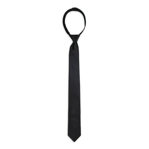 George Men's Skinny Zipper Tie, Black