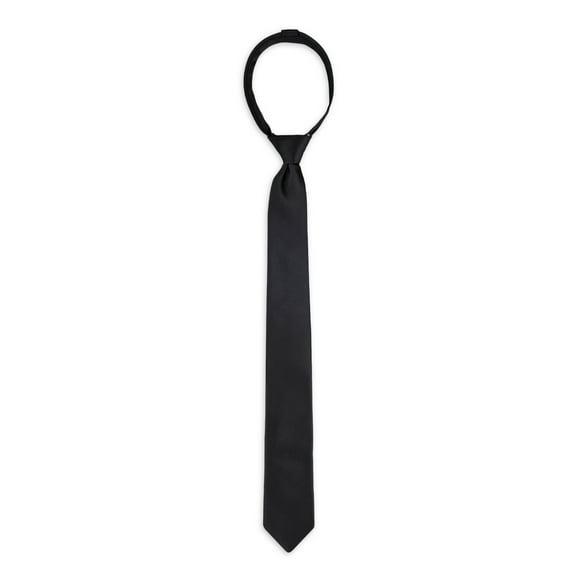George Men's Skinny Zipper Tie, Black