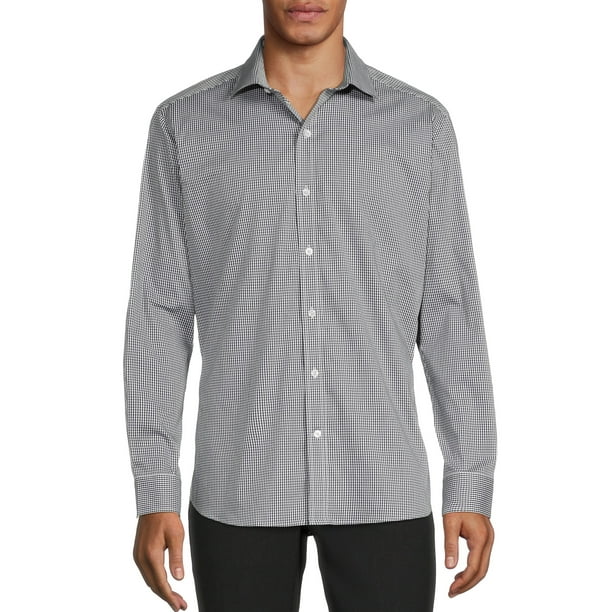 Men's Slim Fit Gingham Dress Shirt
