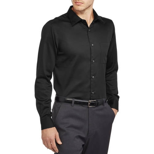George Men's Slim Fit Sateen Dress Shirt - Walmart.com