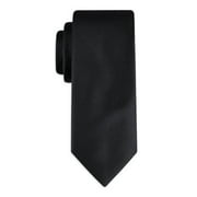 George Men's Solid Black Slim Necktie, One Size