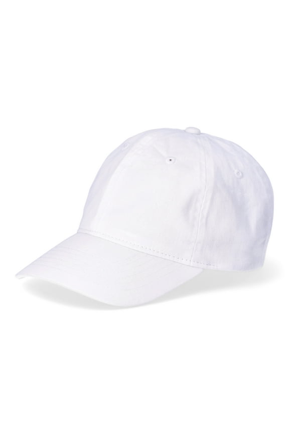 Men's Solid Cotton Twill Baseball Cap, Arctic White