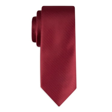 George Men's Solid Red Slim Necktie