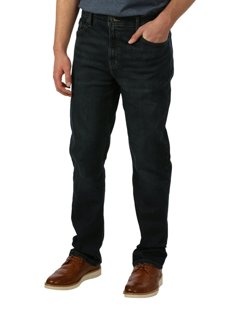 George Men's Straight Fit Jeans, Low-Rise, Cotton Stretch