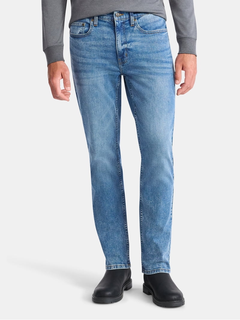 George Men's Straight Fit Jeans, Sizes 29-44, Size: 34 x 34, Blue