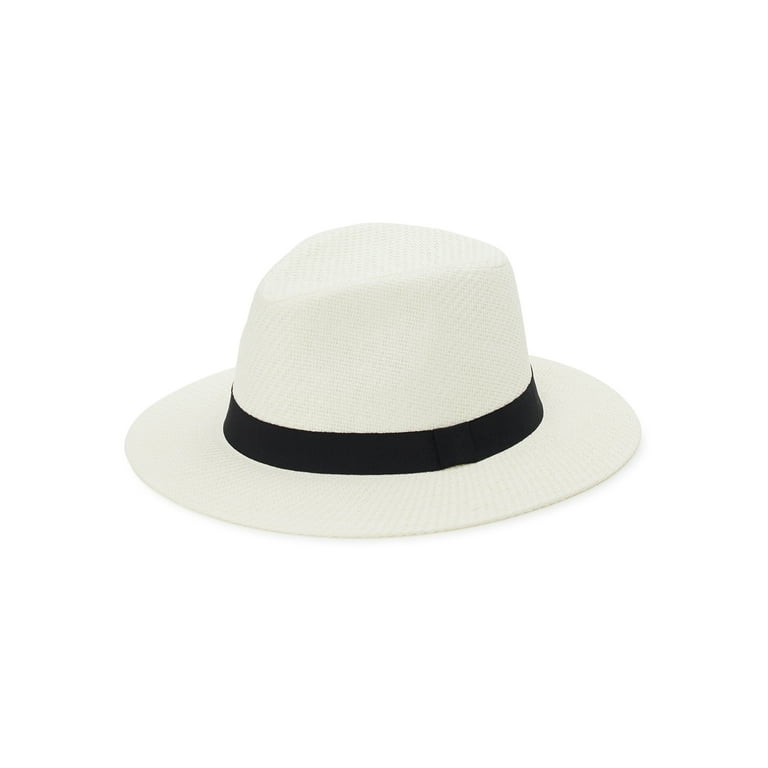George Men s Straw Brim Fedora Hat Walmart