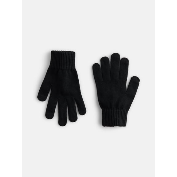 George Men's Stretch Knit Touch Tech Gloves, Black