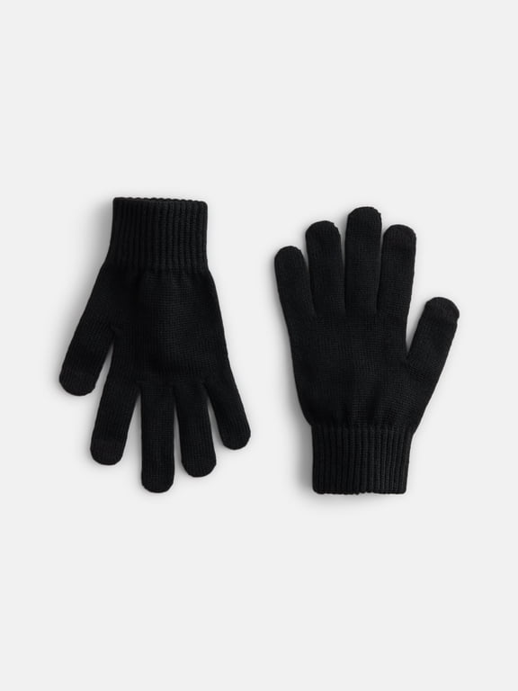 Men's Stretch Knit Touch Tech Gloves, Black