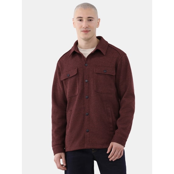 George Men's & Big Men's Knit Fleece Shirt Jacket, Sizes S-3XL