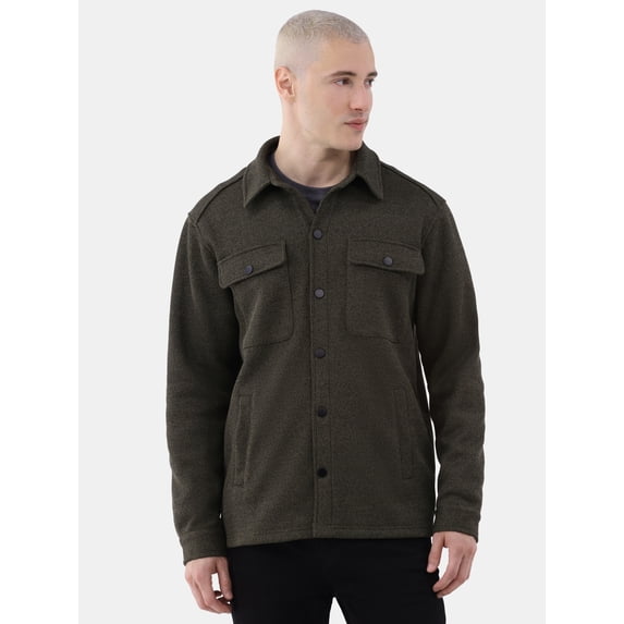 George Men's & Big Men's Knit Fleece Shirt Jacket, Sizes S-3XL