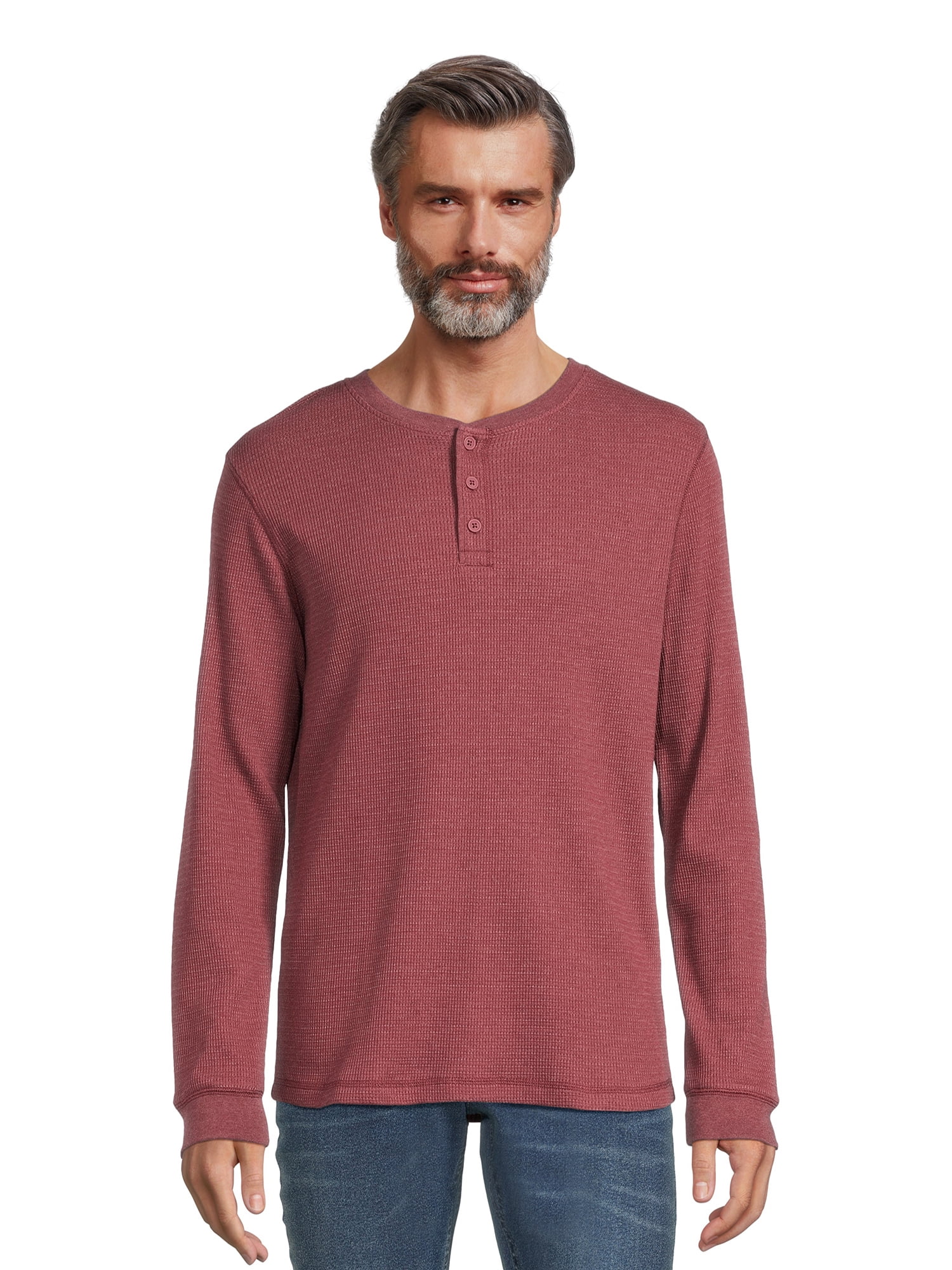 George Men's Thermal Henley Shirt with Long Sleeves - Walmart.com