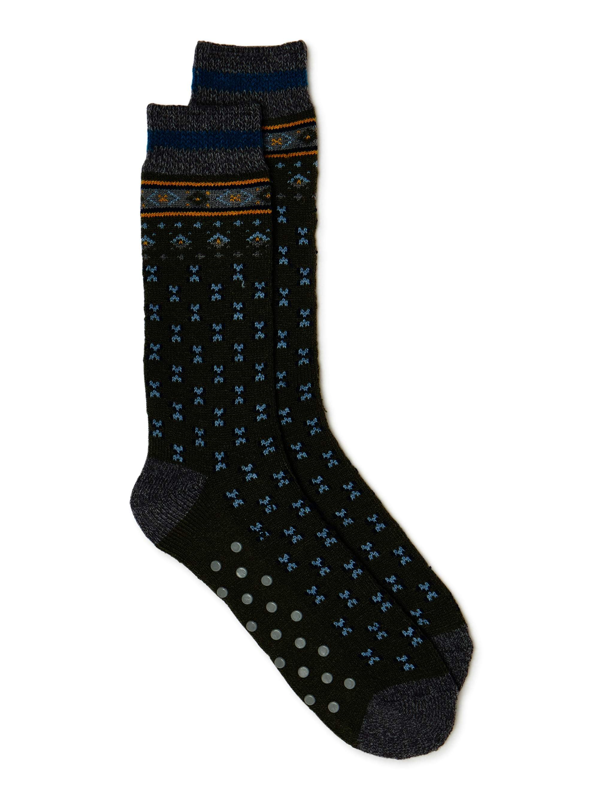 Men’s Thermal Socks with Fair Isle Brushed Acrylic