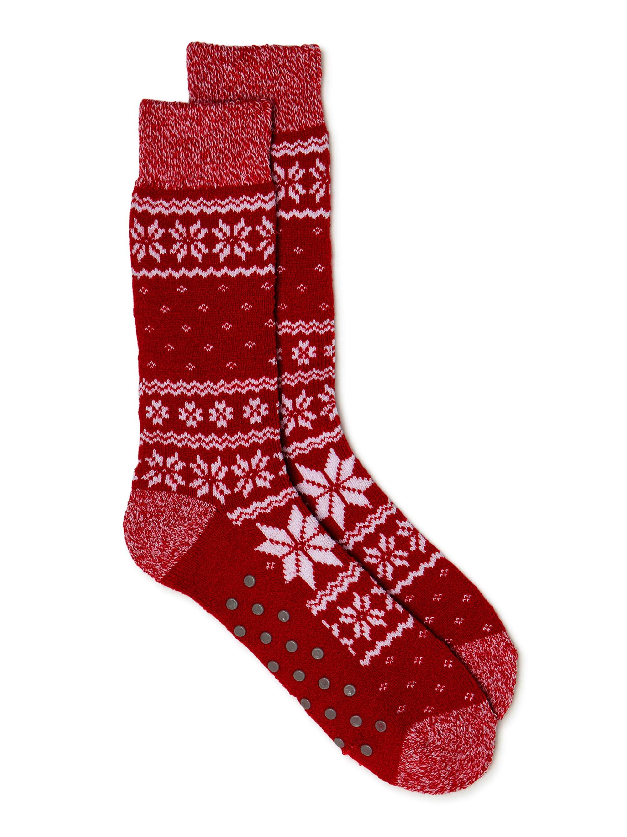 Men’s Thermal Socks with Fair Isle Brushed Acrylic