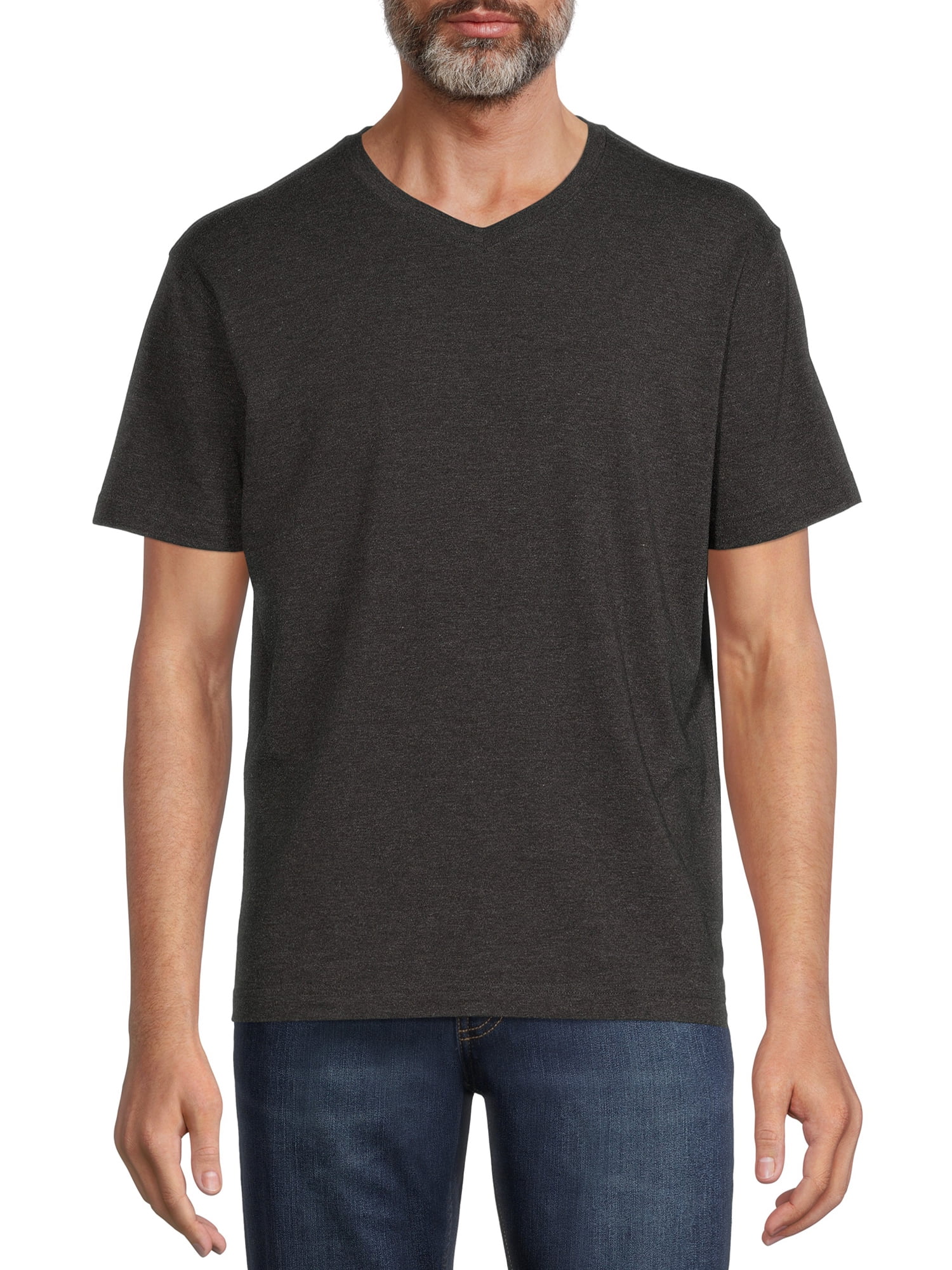 George Men’s V-Neck T-Shirt with Short Sleeves - Walmart.com