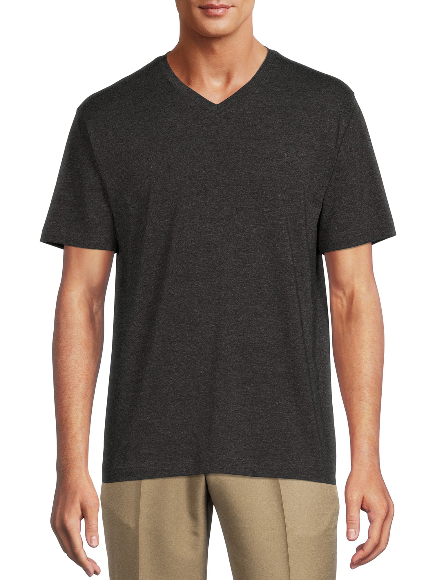 George Men’s V-Neck T-Shirt with Short Sleeves - Walmart.com