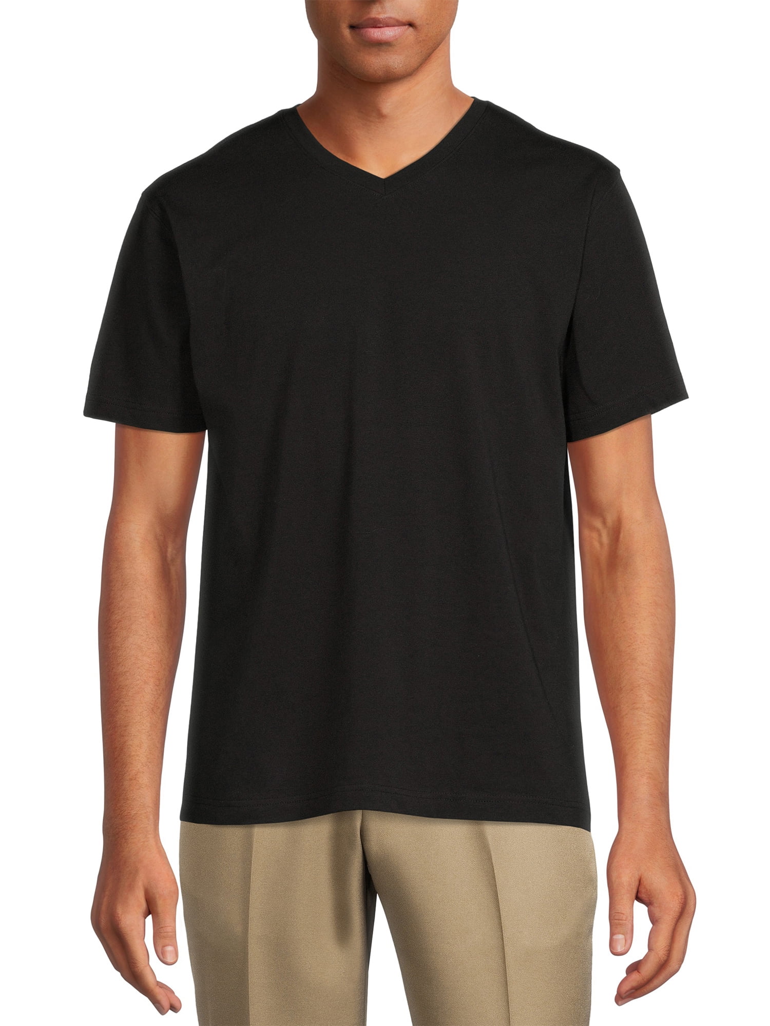 George Men’s V-Neck T-Shirt with Short Sleeves - Walmart.com