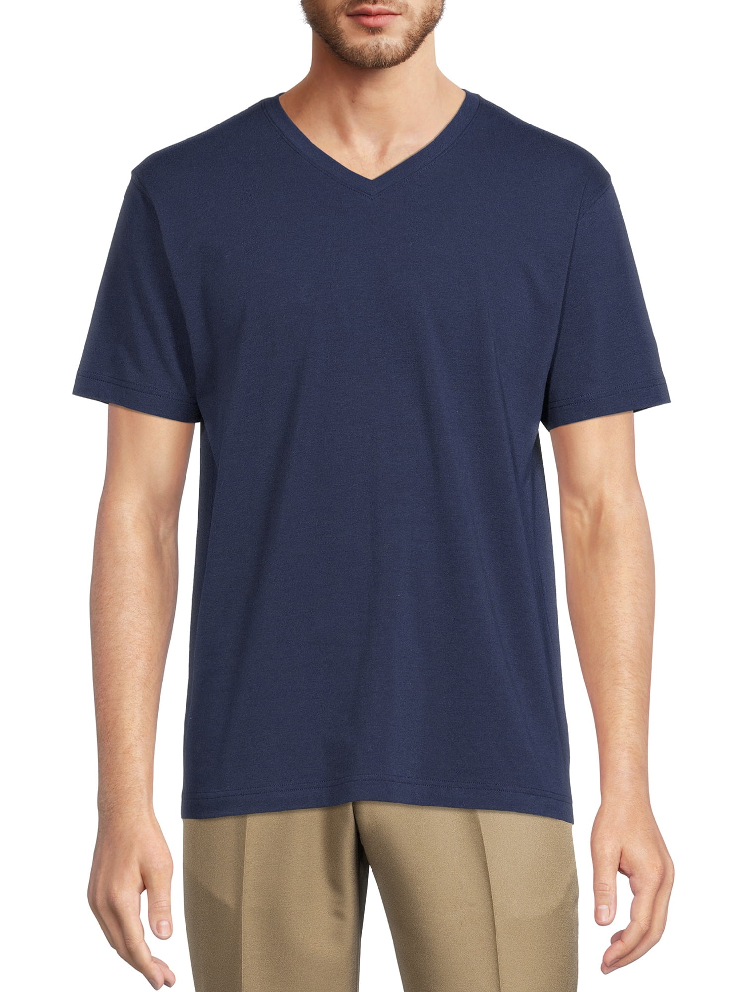 George Men’s V-Neck T-Shirt with Short Sleeves - Walmart.com