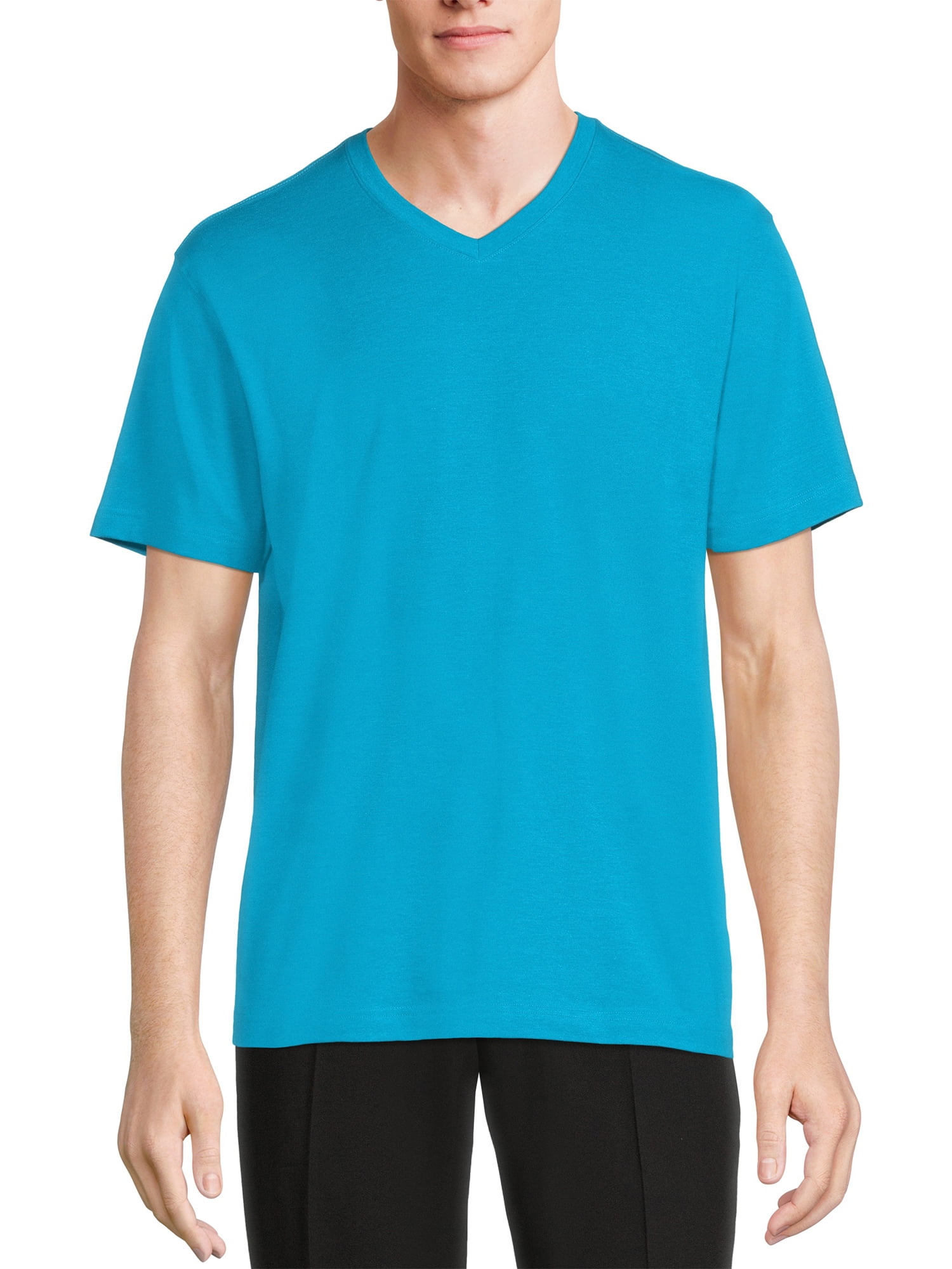 George Men’s V-Neck T-Shirt with Short Sleeves - Walmart.com