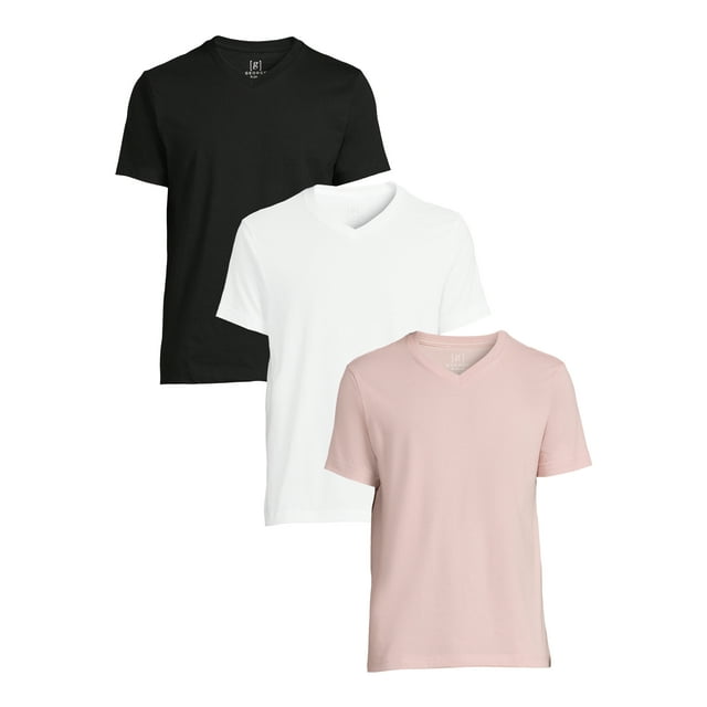 George Men's V-Neck Tees with Short Sleeves, 3-Pack - Walmart.com