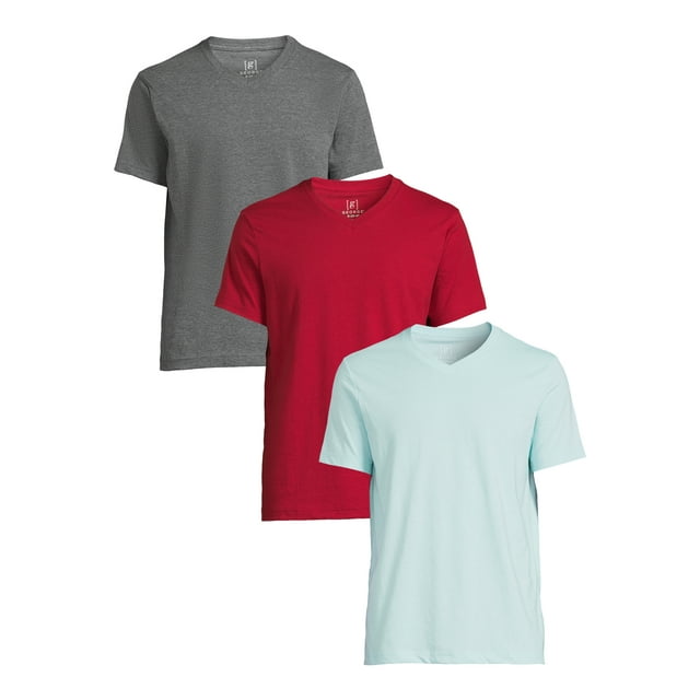 George Men's V-Neck Tees with Short Sleeves, 3-Pack - Walmart.com