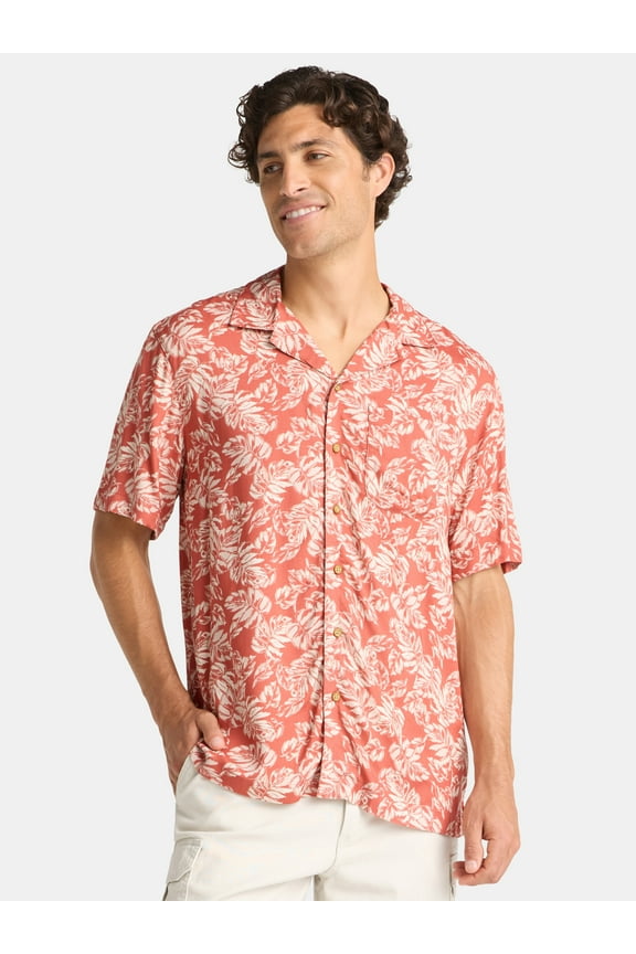 Men's Viscose Camp Shirt, Sizes S-3XL