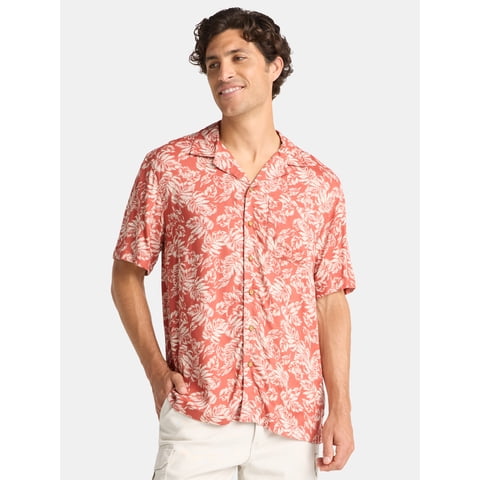 Men's Relaxed Fit Viscose Camp Shirt, Sizes S-3XL