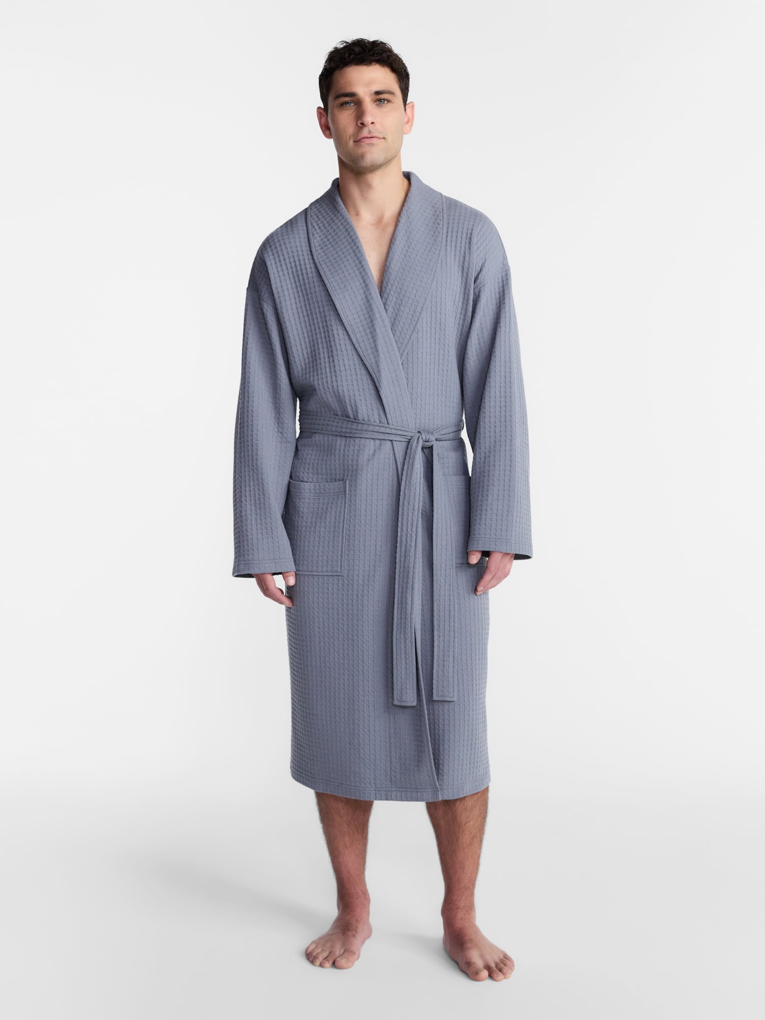 George Men's Waffle Knit Robe, One Size