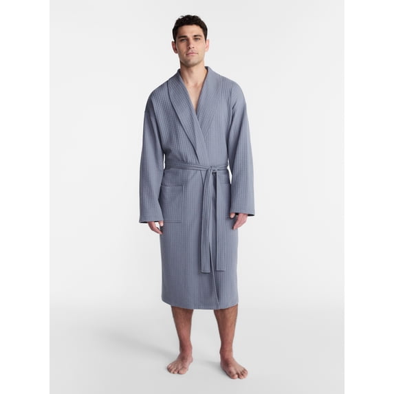 George Men's Waffle Knit Robe, One Size