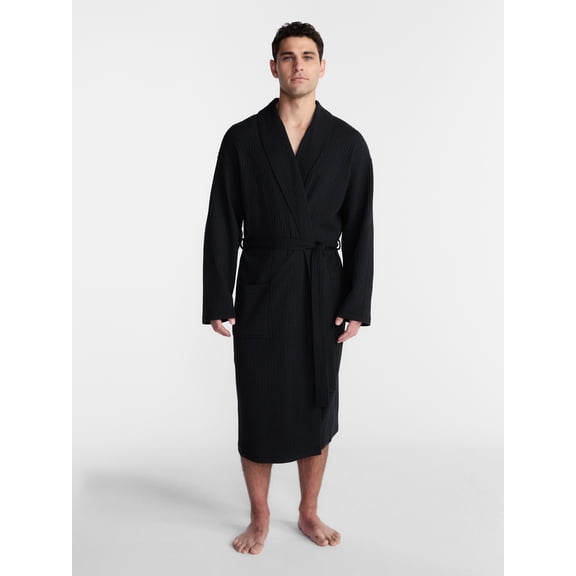 George Men's Waffle Knit Robe, One Size
