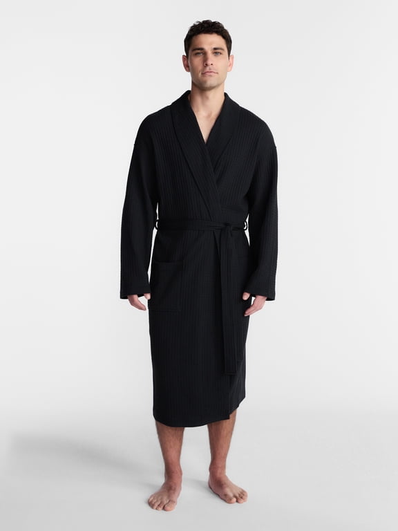 Men's Waffle Knit Robe, One Size