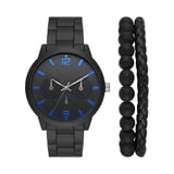 George Men's Watch Set Black Case Black Dial Black 3 Link Bracelet with ...