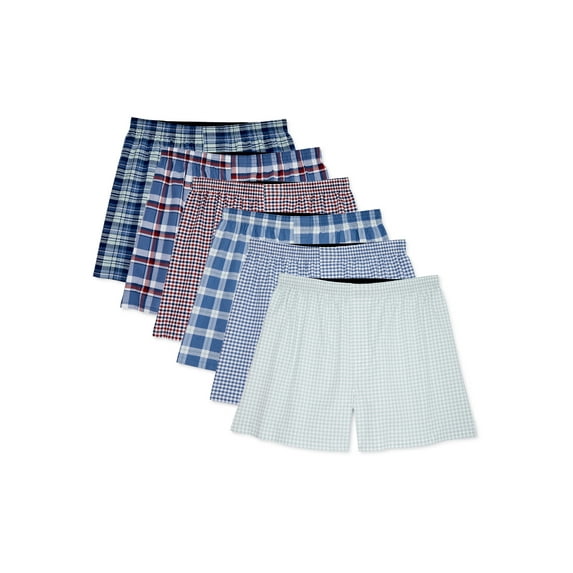 George Men's Woven Boxers, 6-Pack