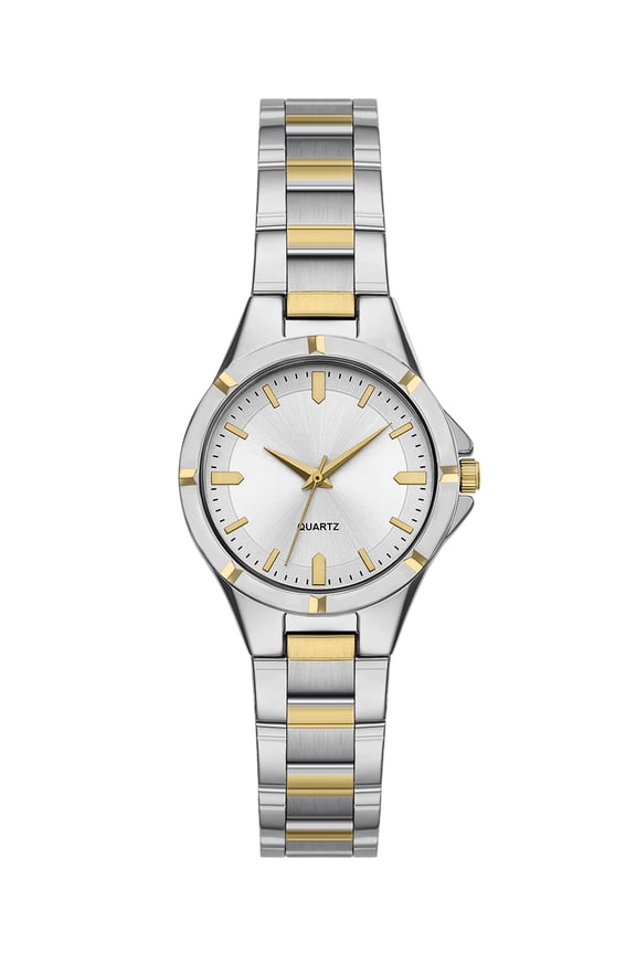 Men's Wristwatch, Two-tone Silver and Gold 36mm Round Case, Silver Dial and Two-toned Silver and Gold 3-link Bracelet (FMDOGE061)