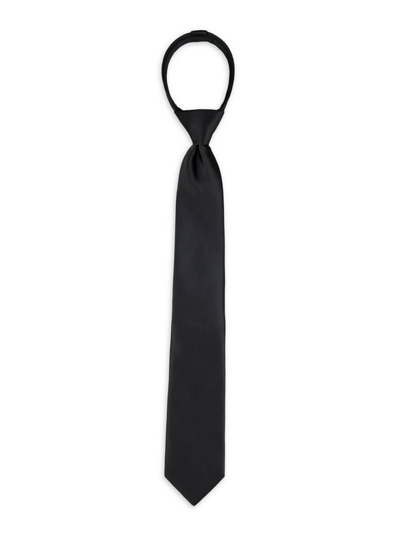 George Men's Zipper Tie, Black