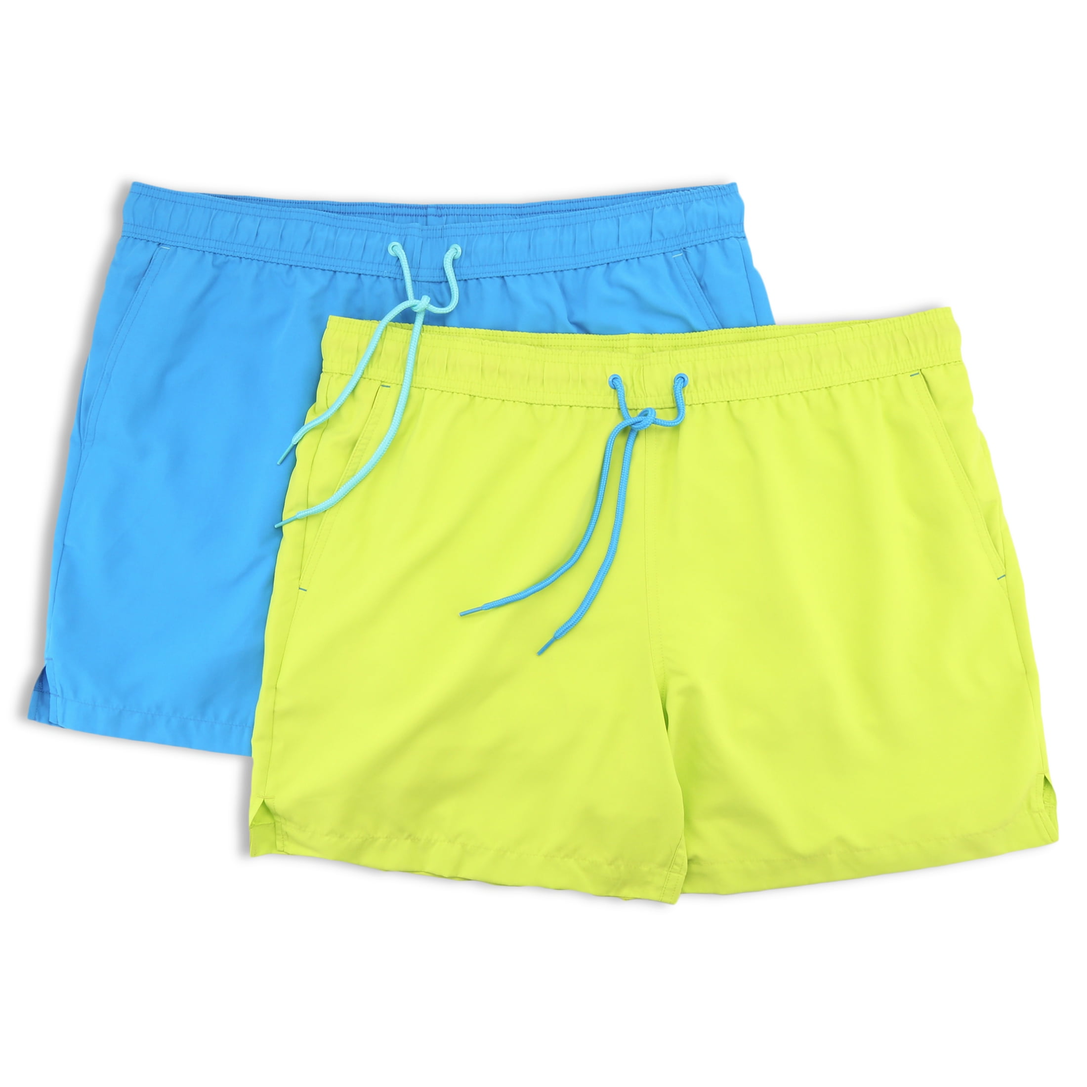 Men's and Big Men's 6" Basic Swim Shorts, 2Pack, Up to Size 5XL