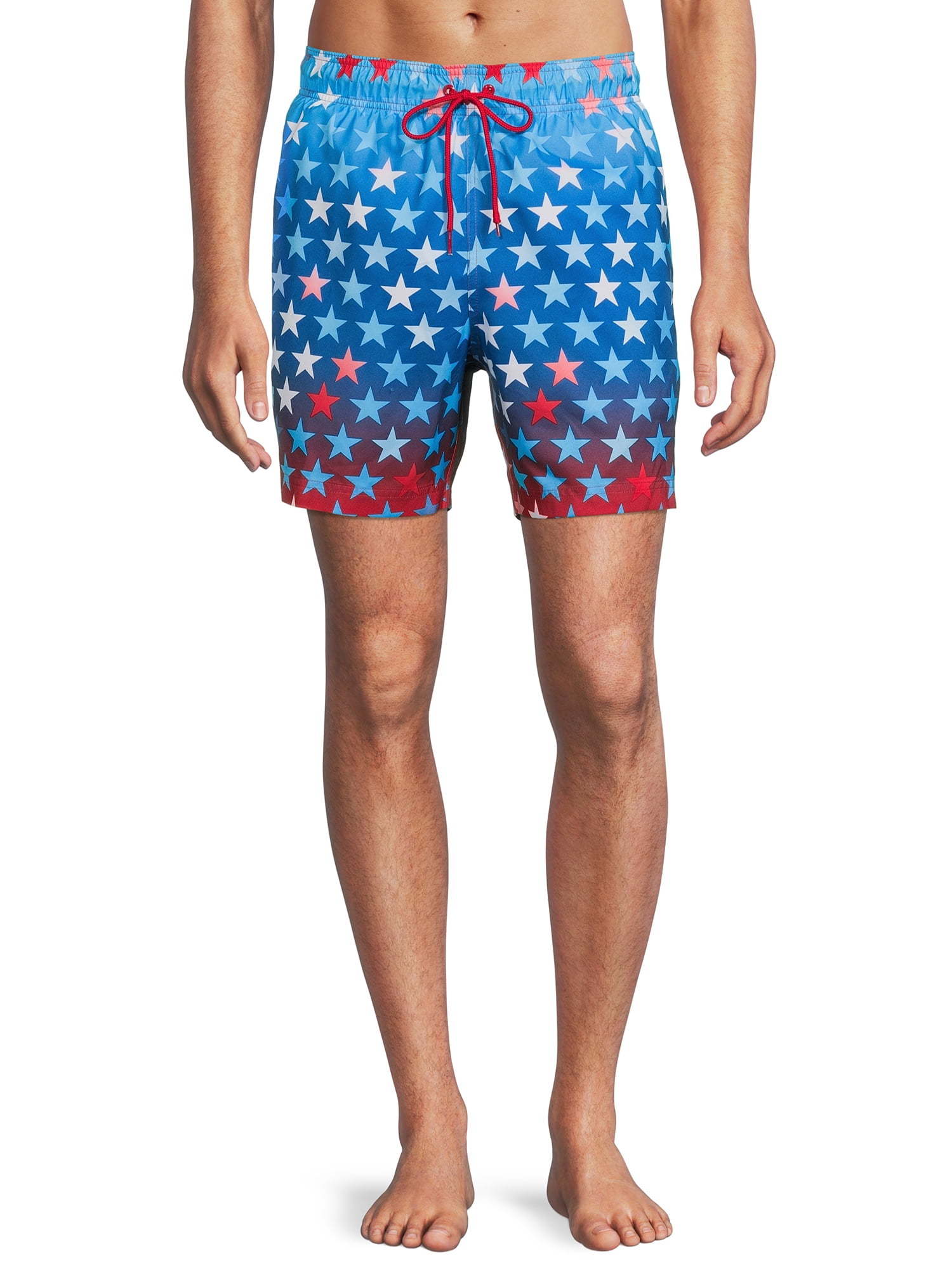 George Men s And Big Men s 6 Gradient Star Swim Trunks Up To Size 3XL