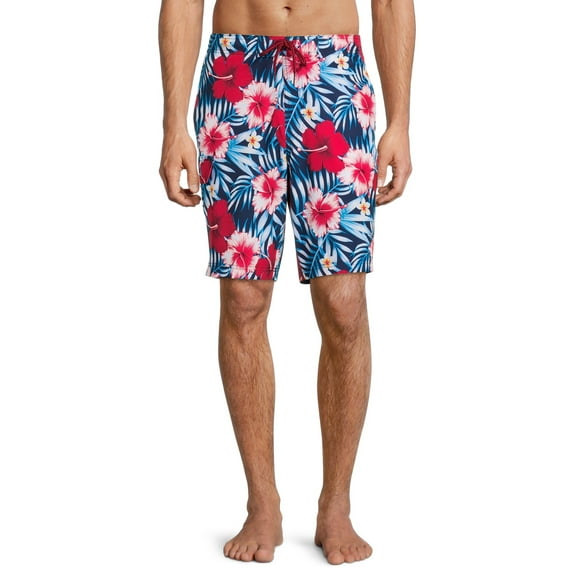 George Men's and Big Men's 9" E-Board Swim Trunks, up to Size 5XL