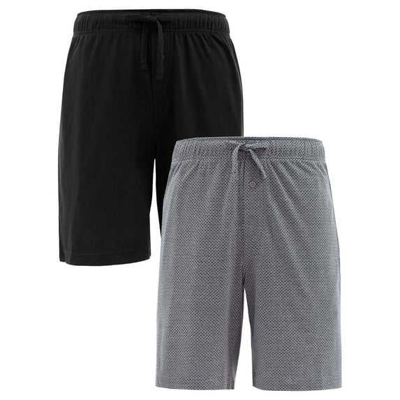 George Men's and Big Men's Breathable Mesh Knit Sleep Pajama Shorts, 2-Pack, Sizes S-5XL