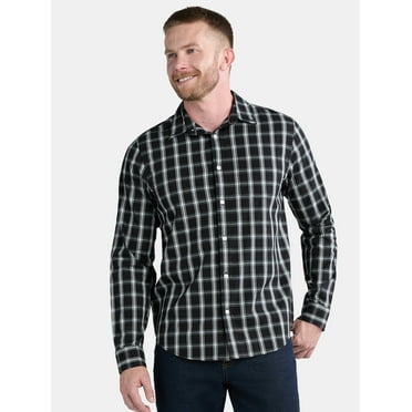George Men's and Big Men’s Button Down Poplin Shirt with Long Sleeves, Sizes S-XXXL