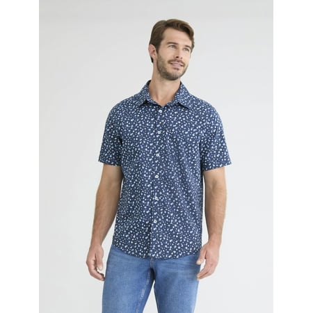 George Men's and Big Men's Button Up Commuter Shirt with Short Sleeves, Sizes S-3XL