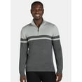 thumbnail image 1 of George Men's and Big Men's Chest Stripe Quarter Zip Sweater, Midweight, Sizes S-3XL, 1 of 5
